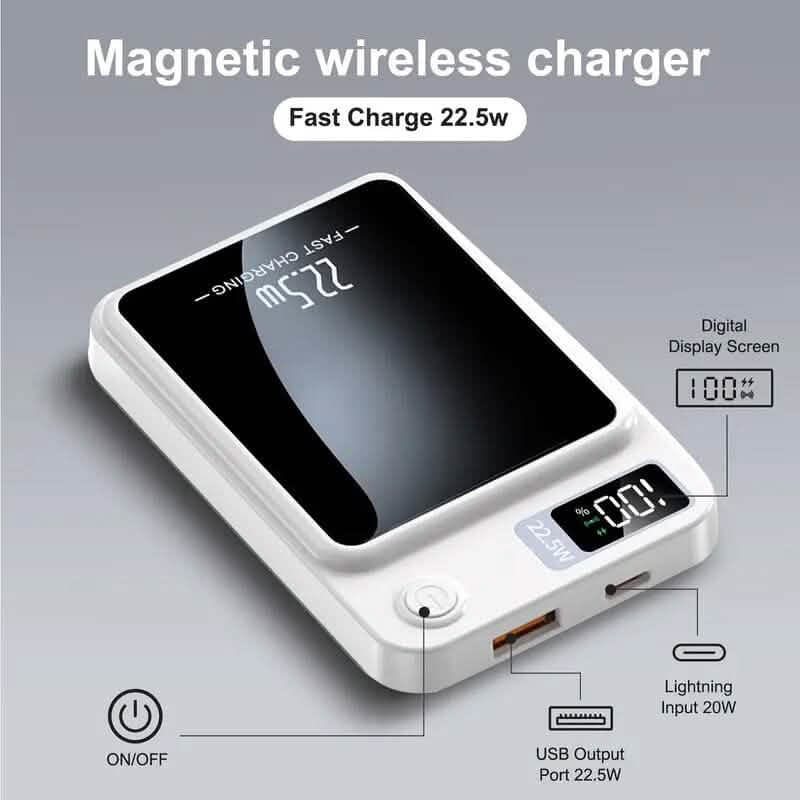 5000mAh Magnetic Wireless Charging Bank 22.5W Fast Charging
