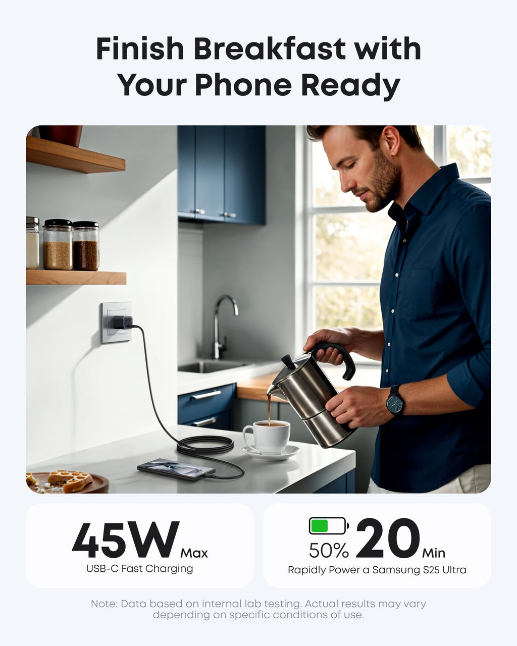 Anker Nano Charger (45W) with USB-C to USB-C Cable